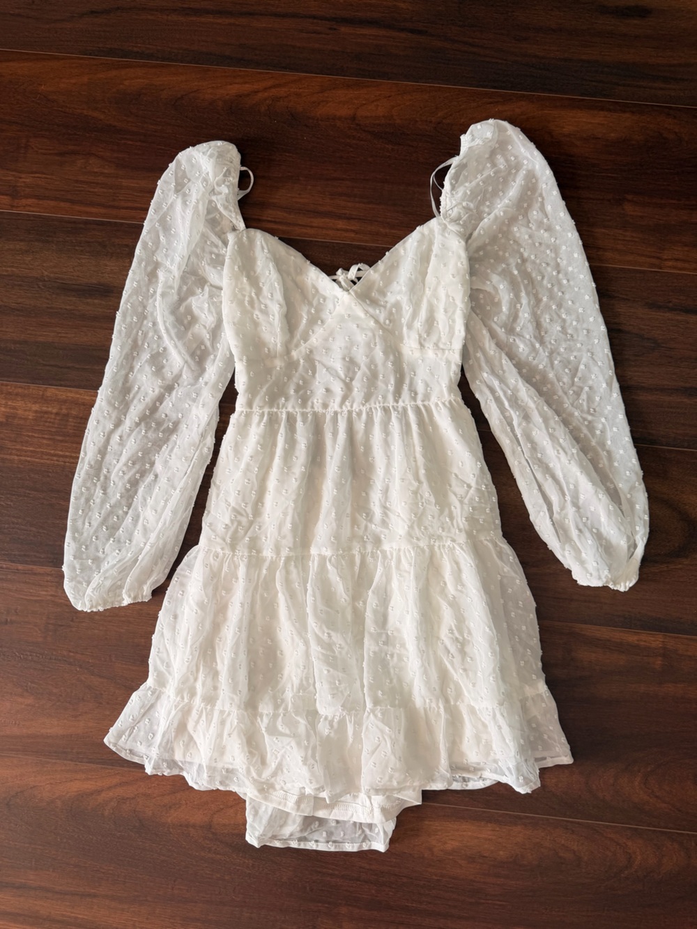 NWT Lulus Longing And Love White Swiss Dot Puff Long Sleeve
Mini Dress - Picture 3 of 5